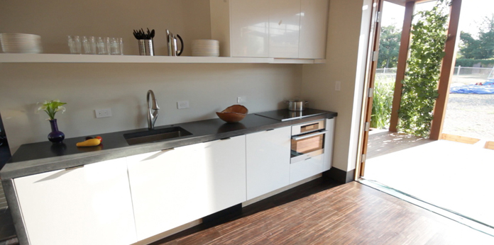 Photo of the kitchen and the garden deck